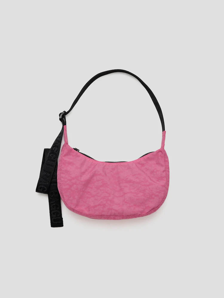 BAGGU Small Nylon Crescent Bag - Azalea Pink