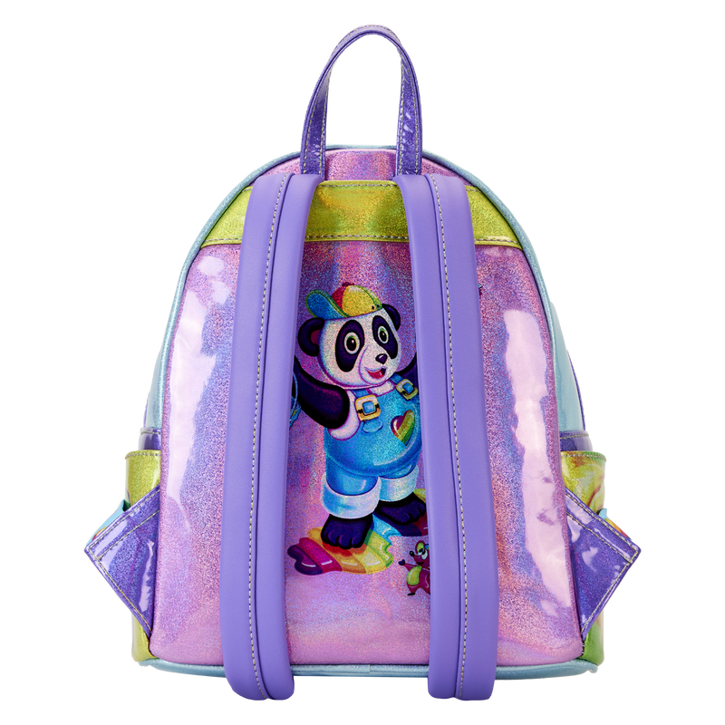 Loungefly Lisa Frank Holographic Glitter Color Block Mini Backpack