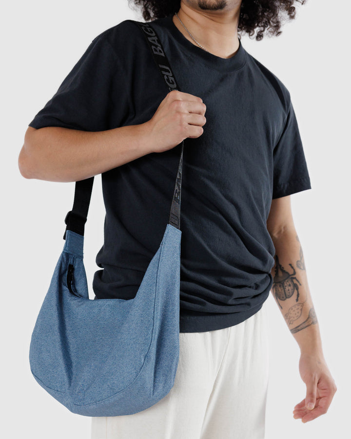 Baggu Medium Nylon Crescent Bag - Digital Denim