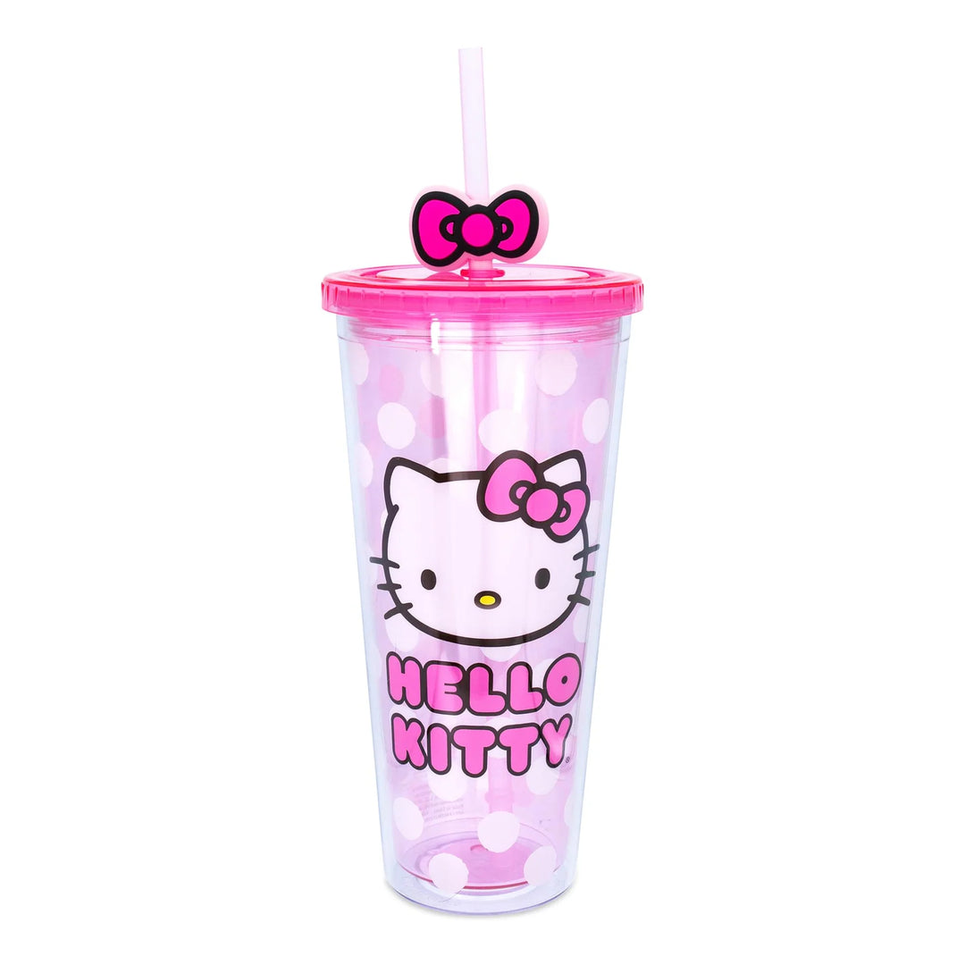 Hello Kitty 24oz Plastic Cold Cup with Lid and Topper