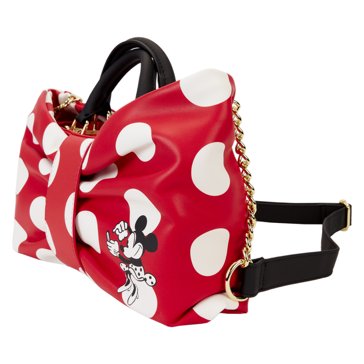 Loungefly Minnie Mouse Rocks the Dots Classic Bow Figural Crossbody Bag