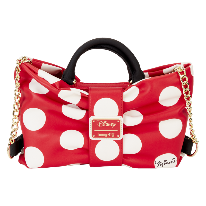 Loungefly Minnie Mouse Rocks the Dots Classic Bow Figural Crossbody Bag