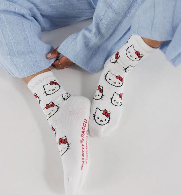 Baggu Hello Kitty Snow Crew Sock